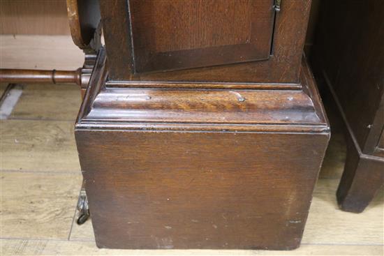 William Lane of Calstone. A mid 18th century oak thirty hour longcase clock